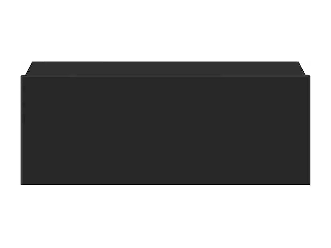 Nachttisch hängend 2er Set | Wand-Nachttische Schwarz 40x30x15 cm Holzwerkstoff SHL1740