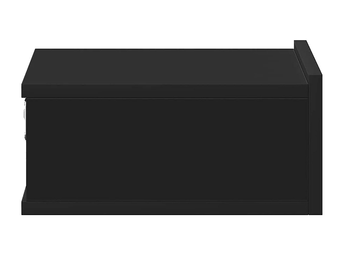 Nachttisch hängend 2er Set | Wand-Nachttische Schwarz 40x30x15 cm Holzwerkstoff SHL1740