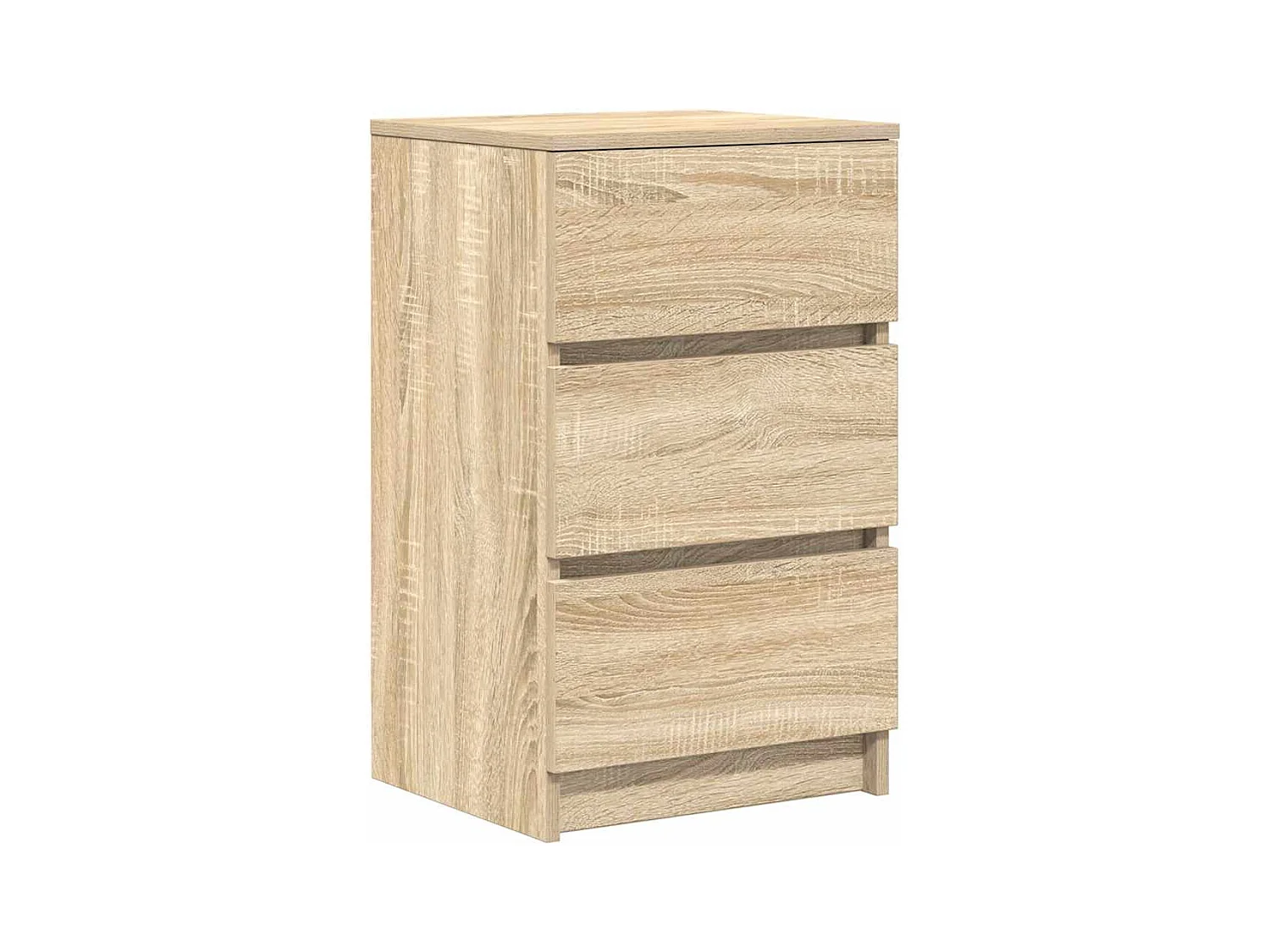 Pack 2 uds Mesilla de noche | Mesitas de noche con 3 cajones roble Sonoma 39x35x65 cm