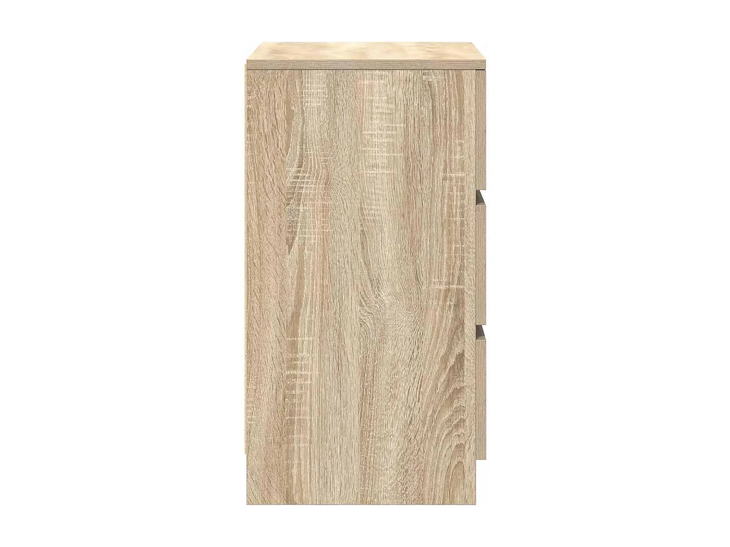 Pack 2 uds Mesilla de noche | Mesitas de noche con 3 cajones roble Sonoma 39x35x65 cm