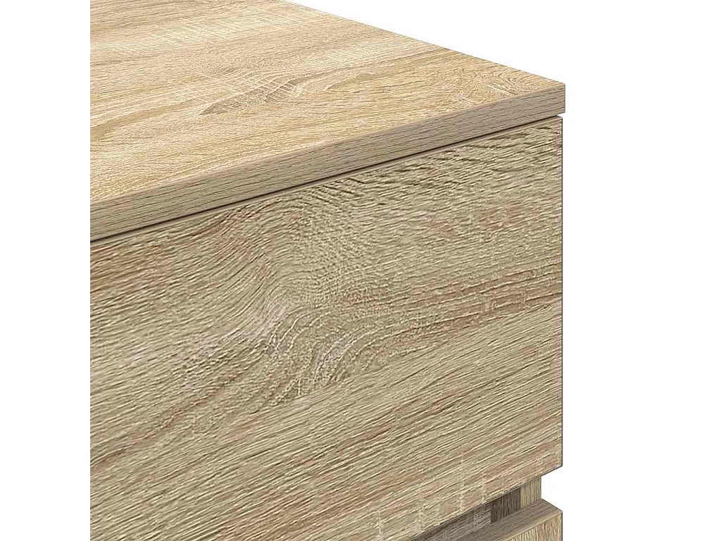 Pack 2 uds Mesilla de noche | Mesitas de noche con 3 cajones roble Sonoma 39x35x65 cm