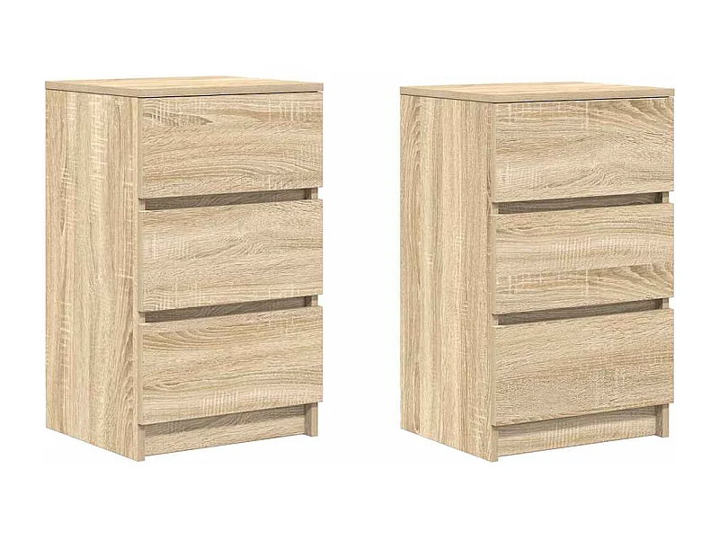 Nachttische mit 3 Schubladen 2 Stk. Sonoma-Eiche 39x35x65 cm SHL34338
