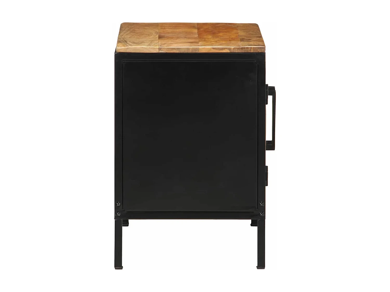 Nachttisch-Beistelltisch Braun und Schwarz 50 x 30 x 45 cm massives Mangoholz SHL91162