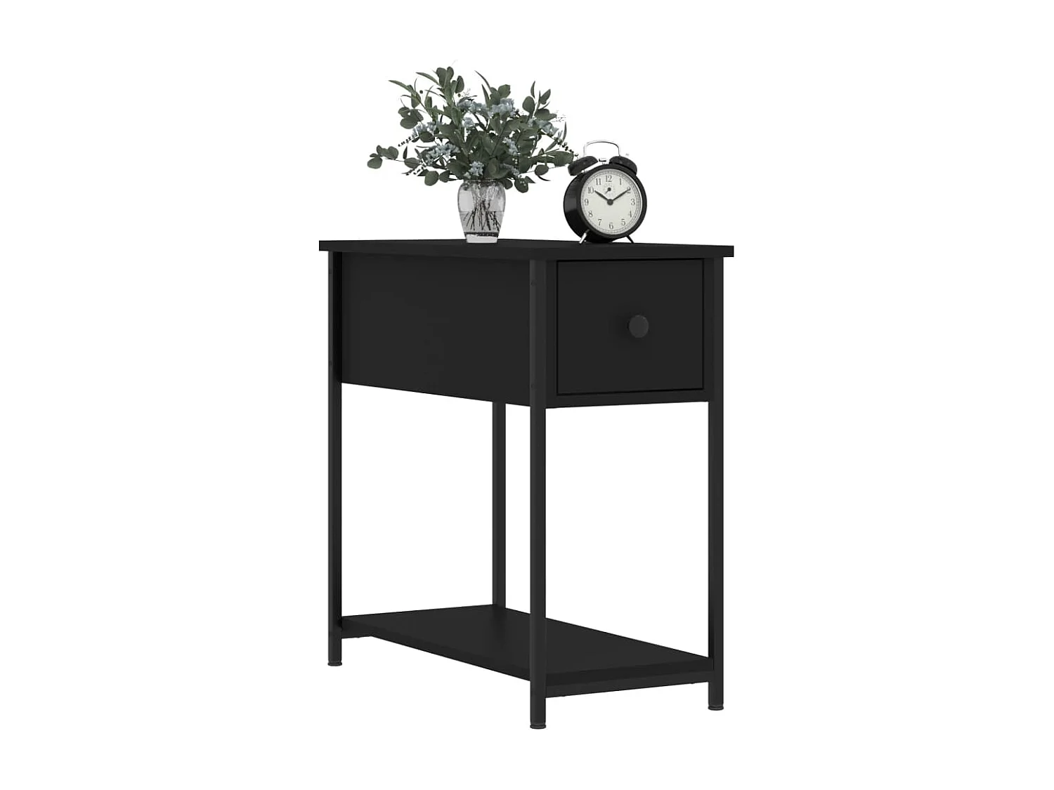 Nachttisch 2er Set-Beistelltisch-Nachttischkommode Schwarz 30x60x60 cm Holzwerkstoff SHL65852