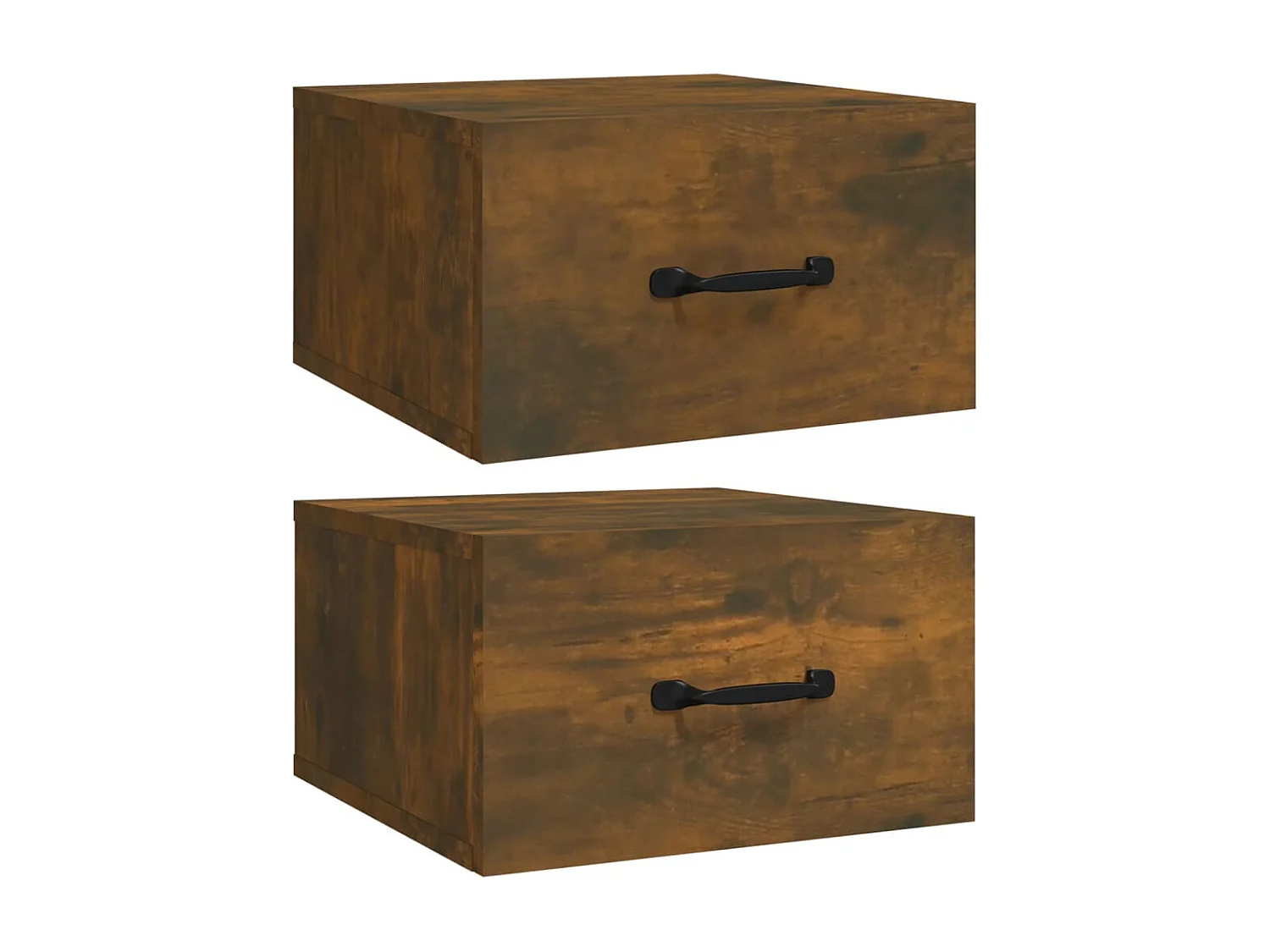 Mesa de Cabeceira Moderna de parede 2 peças 35x35x20 cm carvalho fumado