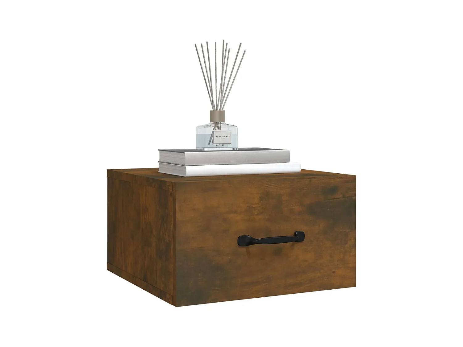 Mesa de Cabeceira Moderna de parede 2 peças 35x35x20 cm carvalho fumado