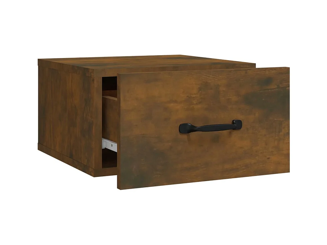 Mesa de Cabeceira Moderna de parede 2 peças 35x35x20 cm carvalho fumado