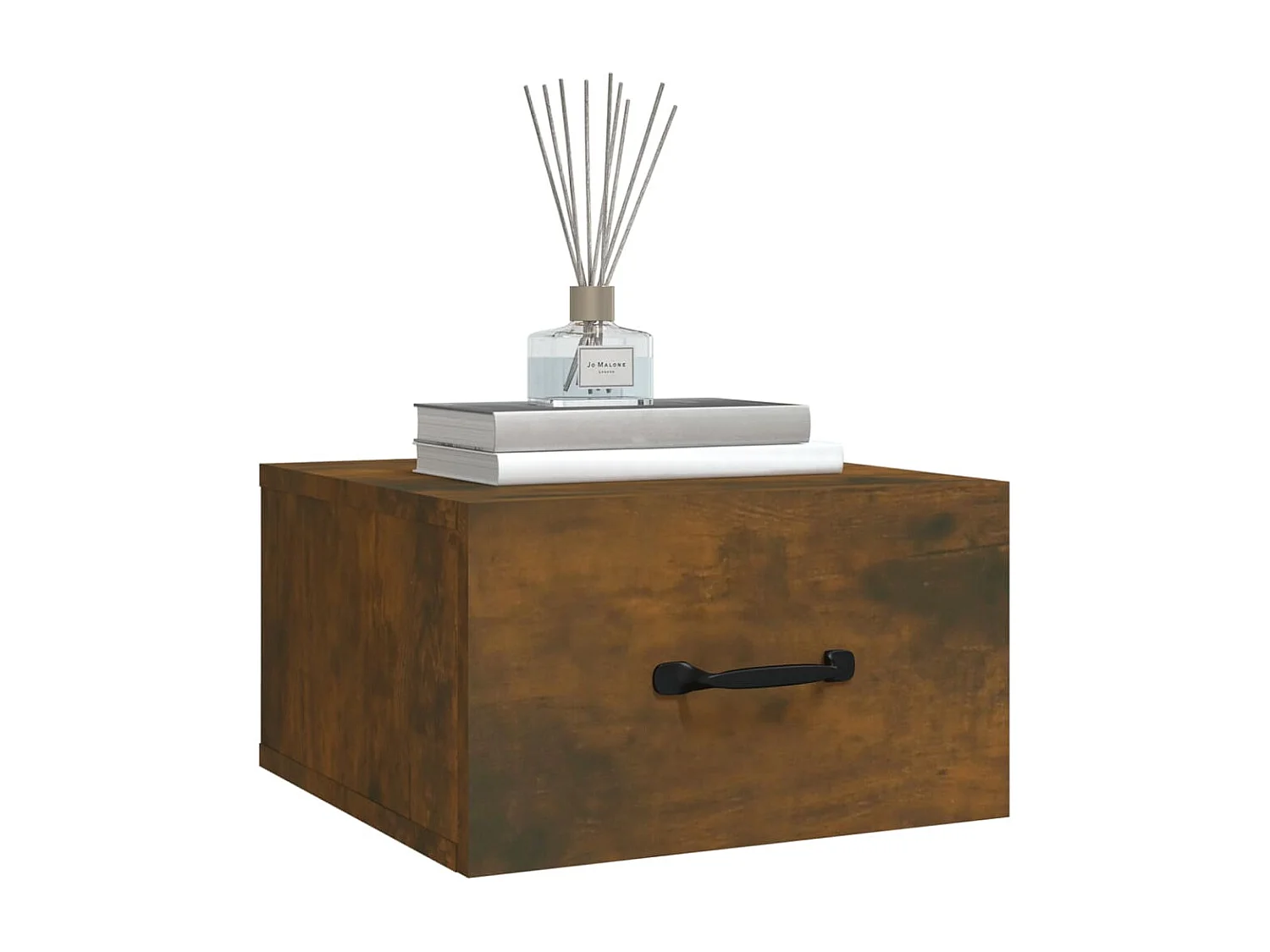 Lot de 2 Tables de chevet flottantes Chêne fumé 35x35x20 cm