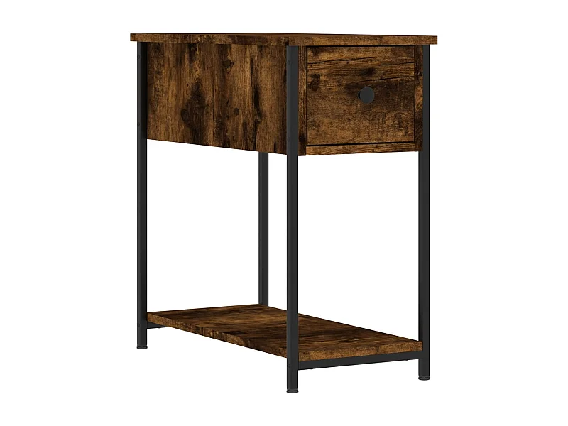 Table de chevet-Table d'appoint-Table de nuit chêne fumé 30x60x60 cm bois d'ingénierie