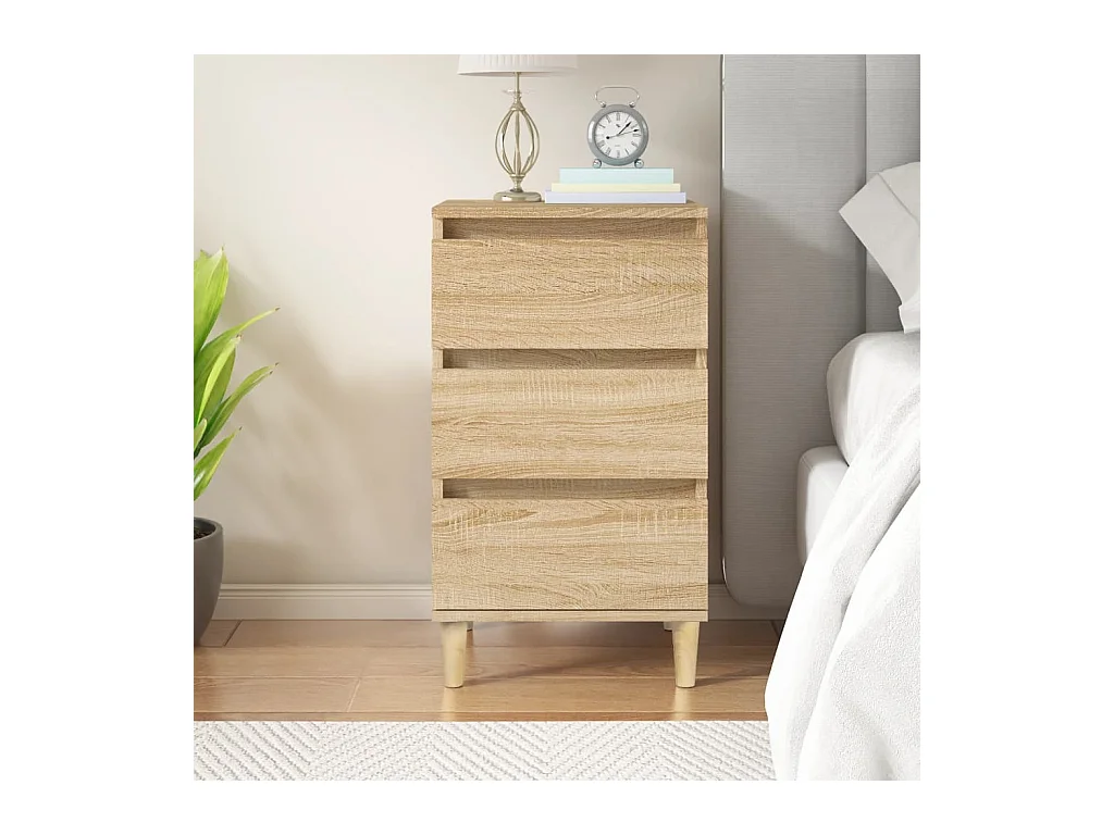 Mesita de noche | Mesilla de noche madera contrachapada roble sonoma 40x35x70 cm