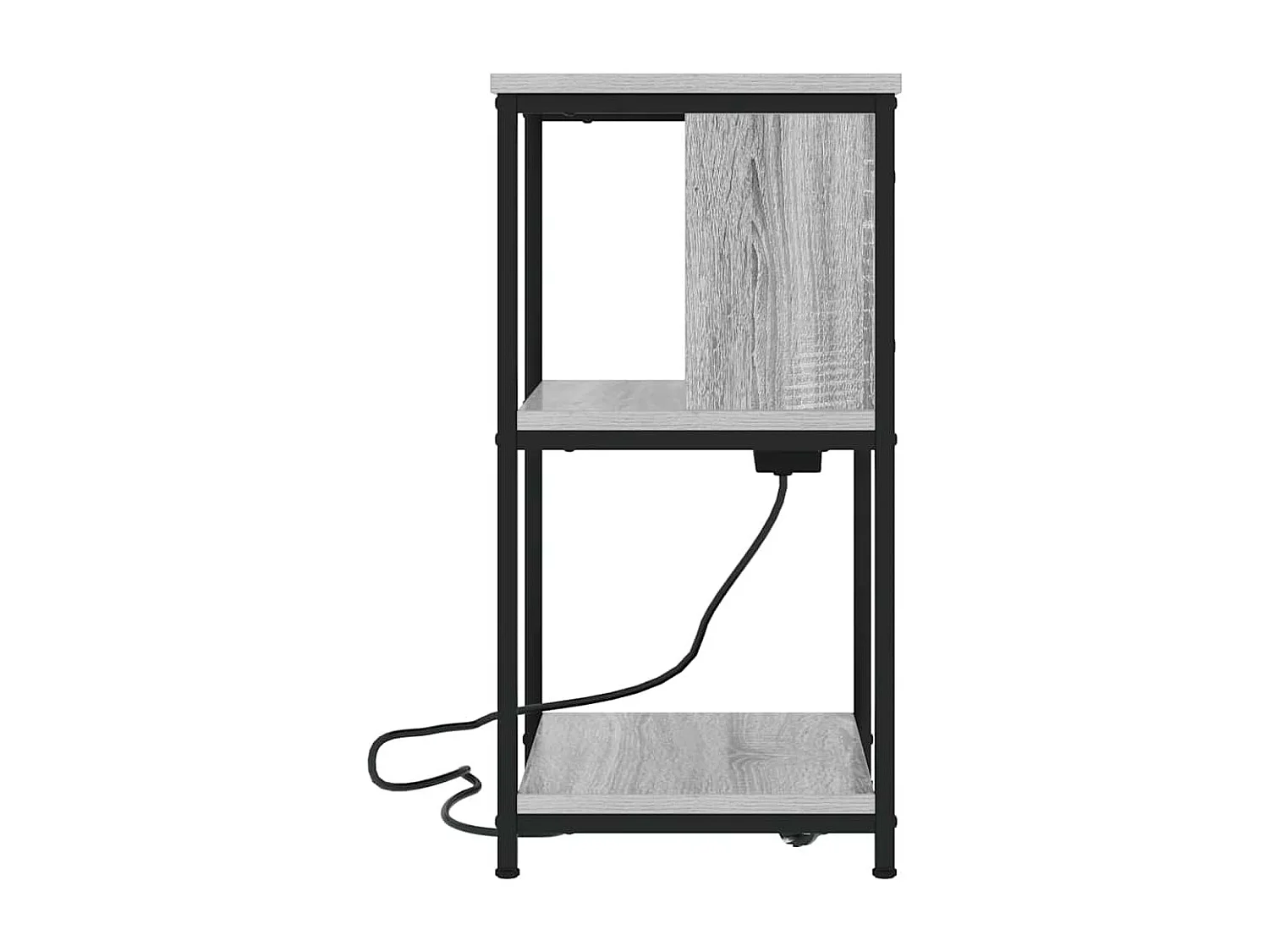 Mesita de Noche | Mesa auxiliar | Armario de Noche 2 uds. Gris sonoma 38x31x61 cm