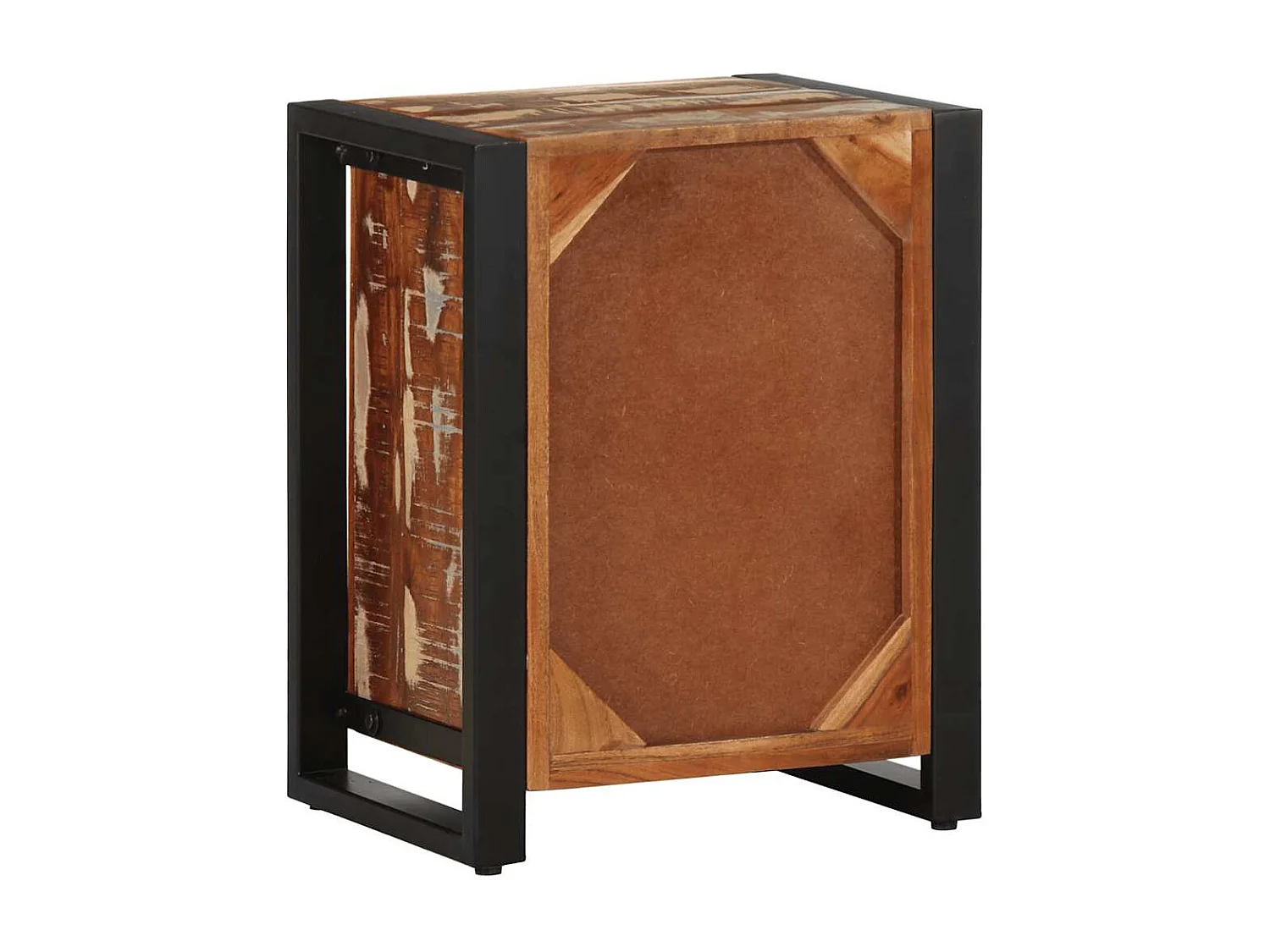 Mesitas de noche | Mesilla de noche 2 uds multicolor madera maciza rugosa mango