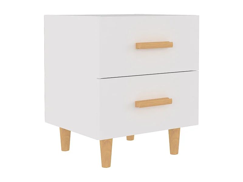 Nachttisch-Beistelltisch Weiß 40x35x47,5 cm SHL48771