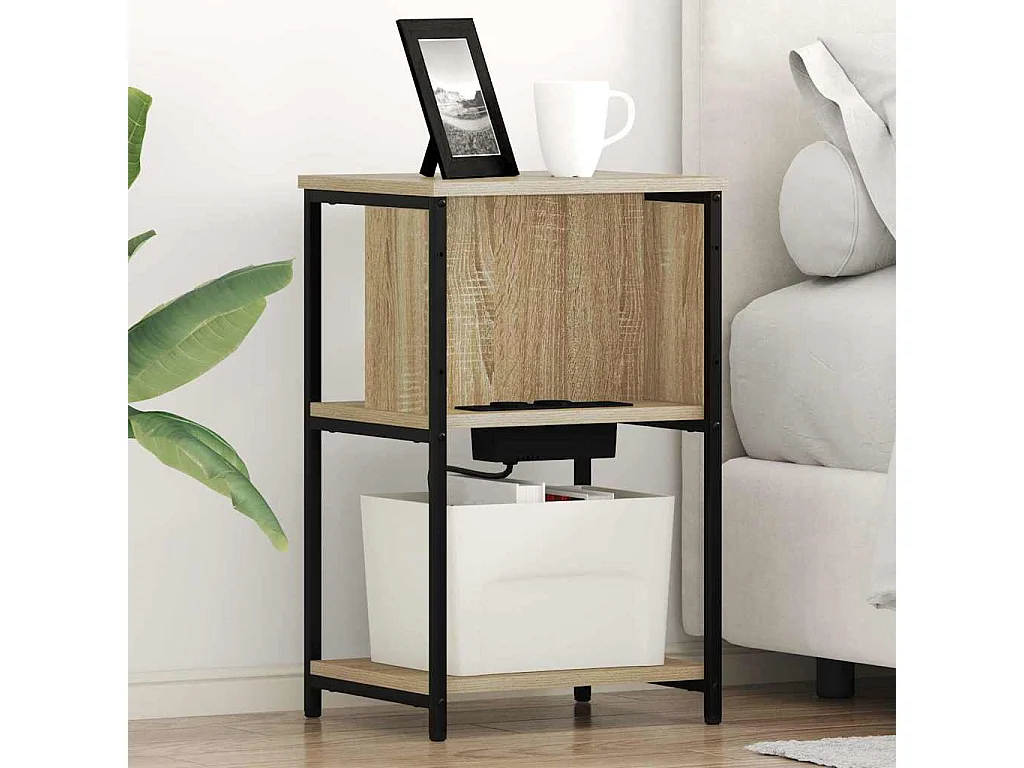 Mesita de Noche | Armario de Noche | Mesa auxiliar Roble Sonoma 38x31x61 cm