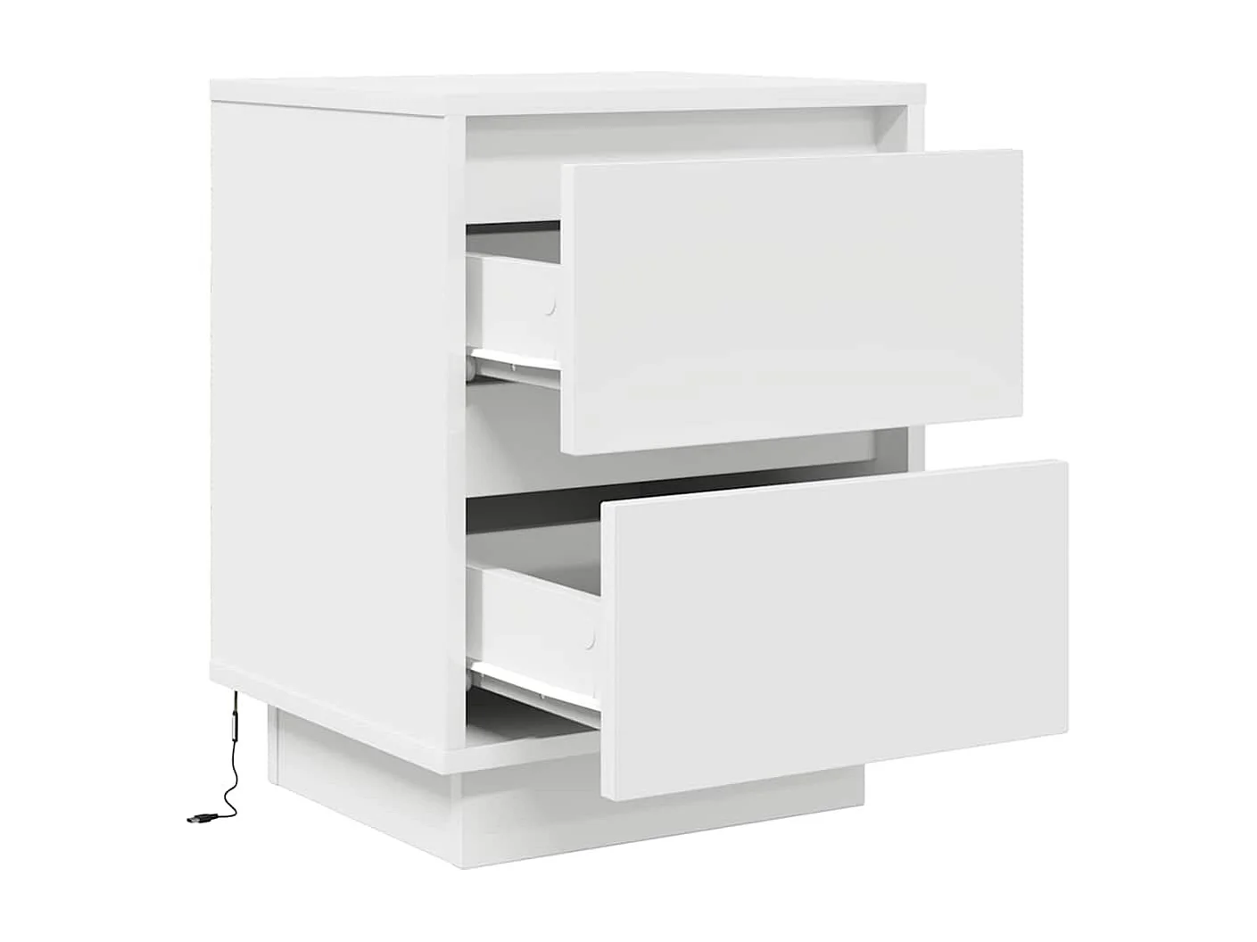 Nachttische mit LED-Leuchten 2er Set | Beistelltisch Weiß 38x34x50 cm SHL36447