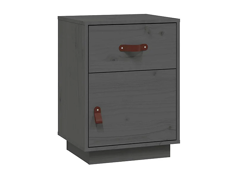 Mesitas de noche | Mesilla de noche 2 uds madera maciza de pino gris 40x34x55 cm