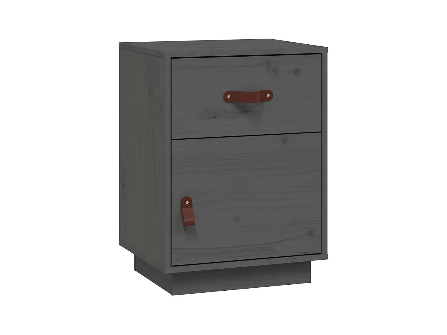 Mesitas de noche | Mesilla de noche 2 uds madera maciza de pino gris 40x34x55 cm