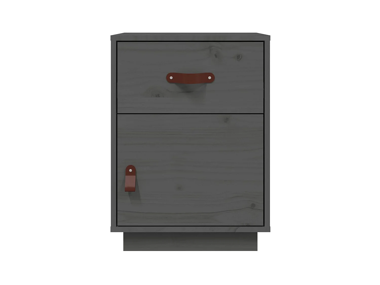 Mesitas de noche | Mesilla de noche 2 uds madera maciza de pino gris 40x34x55 cm