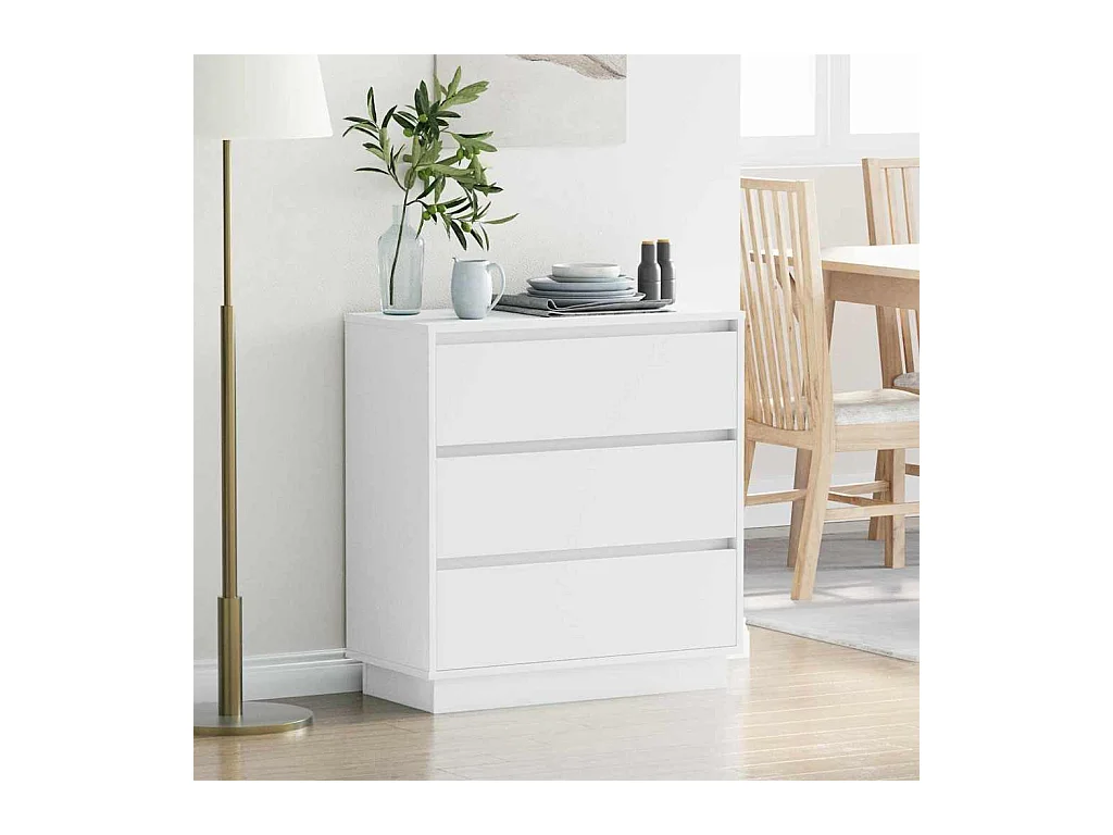 Armario de Noche Blanco 71x34.5x75 cm Madera contrachapada