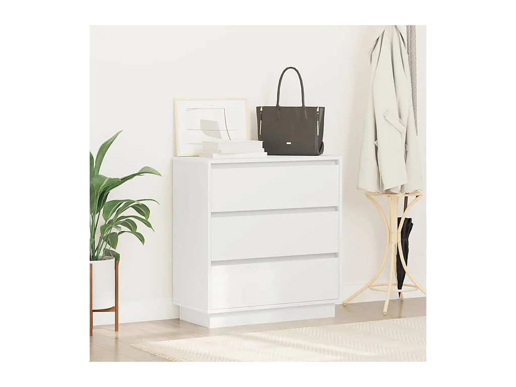 Armario de Noche Blanco 71x34.5x75 cm Madera contrachapada