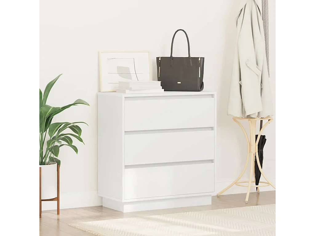 Nachttisch-Beistelltisch mit Schubladen Weiß 71 x 34,5 x 75 cm Holzwerkstoff SHL85816
