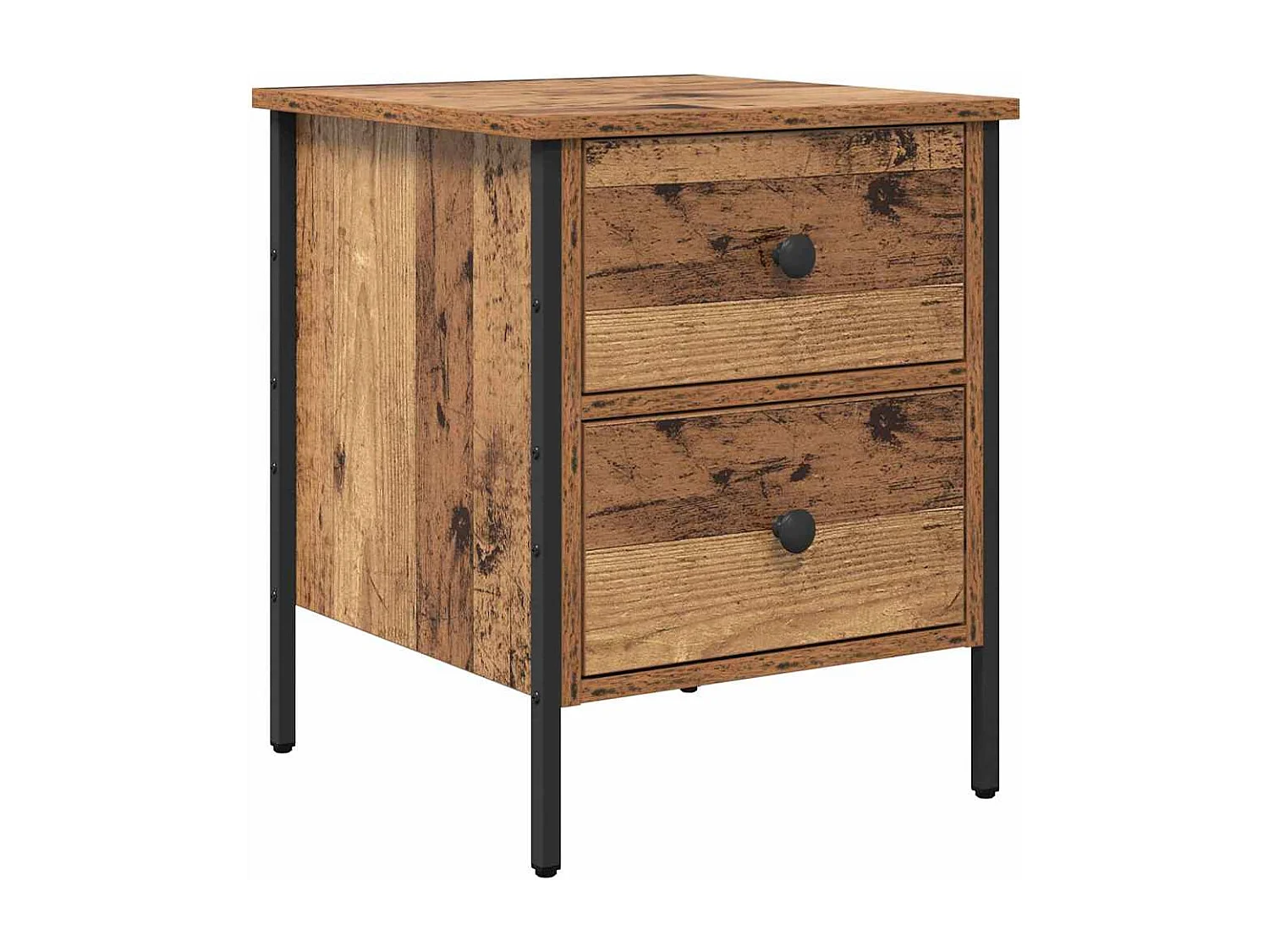 Mesita de Noche | Mesa auxiliar con cajón Madera vieja 40x42x50 cm