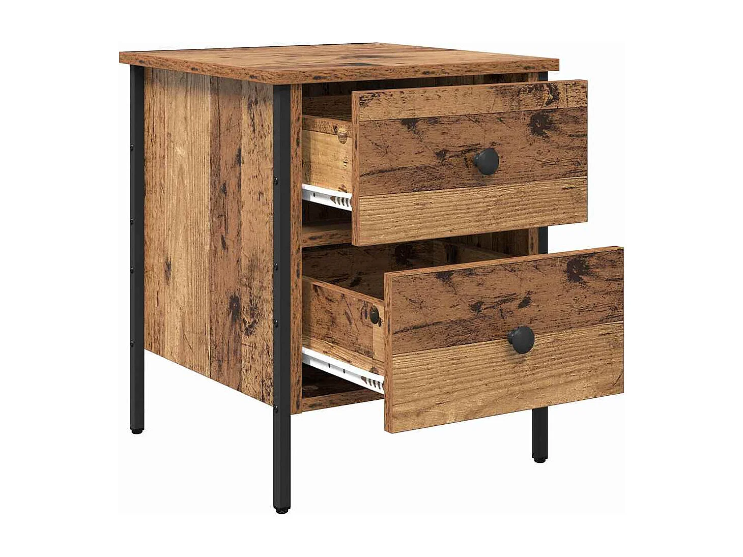 Mesita de Noche | Mesa auxiliar con cajón Madera vieja 40x42x50 cm