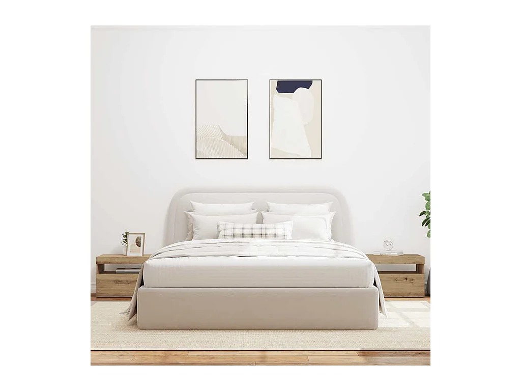 Mesilla de noche | Mesita de noche con luces LED roble artesanal 60x35x40 cm