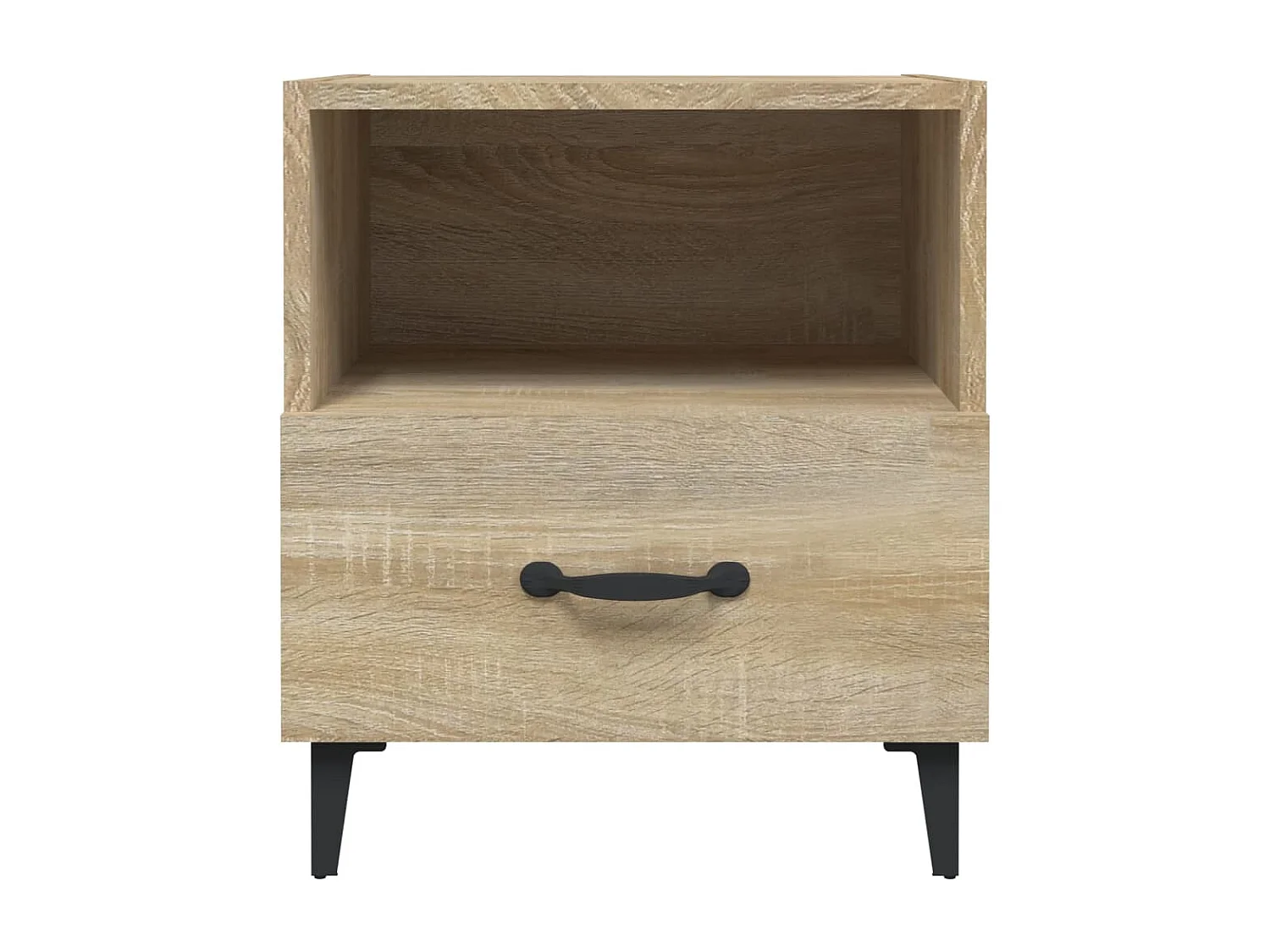 Tables de Chevet Étroite 2 pcs avec Compartiments ouverts Chêne Sonoma Bois d'ingénierie