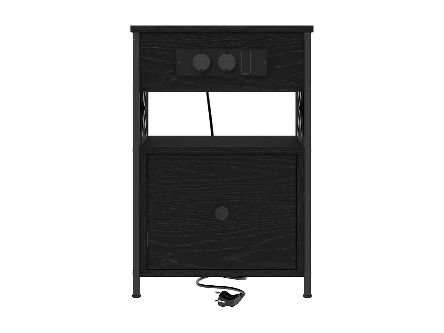 Mesita de Noche | Armario de Noche 2 uds con cajón Roble negro 40x31x60 cm