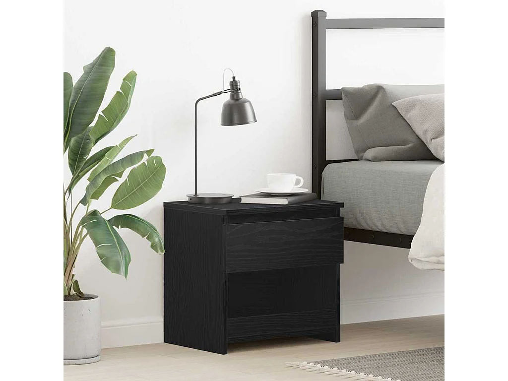 Table de chevet-Table d'appoint Chêne noir 40x30x39 cm Bois d'ingénierie