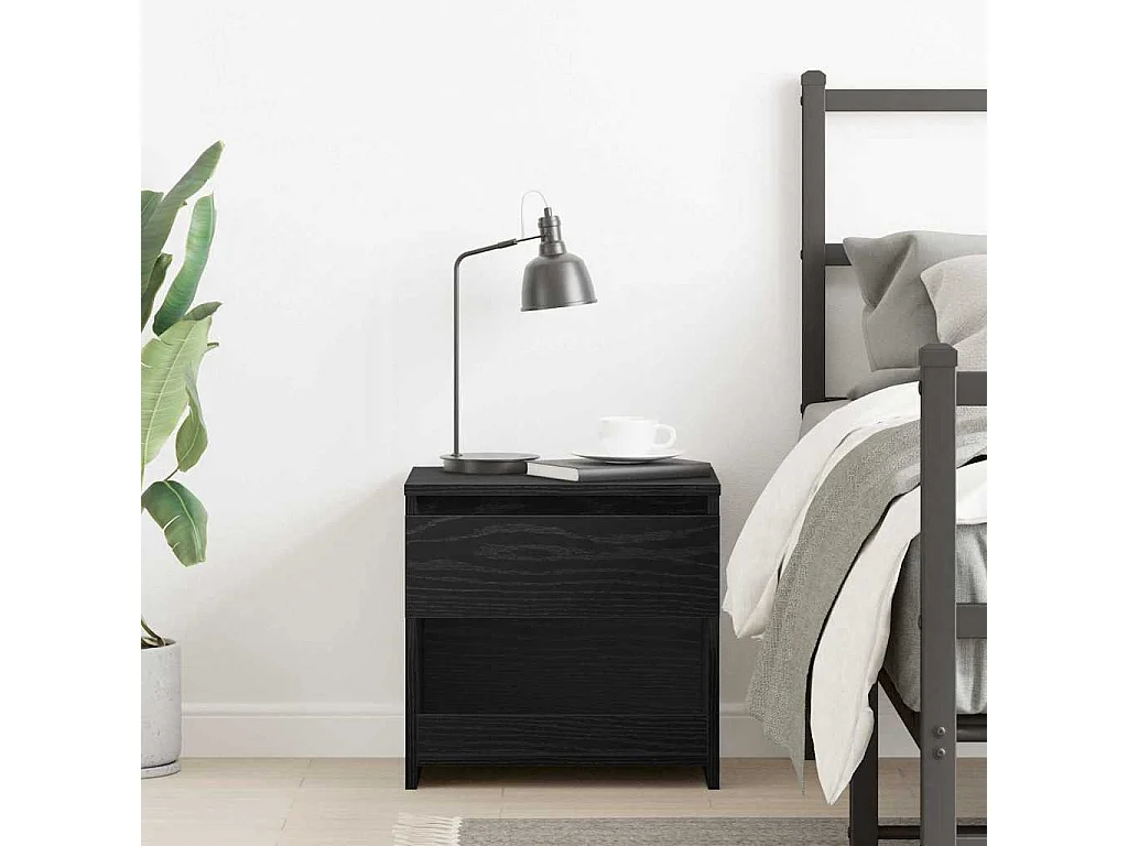 Table de chevet-Table d'appoint Chêne noir 40x30x39 cm Bois d'ingénierie