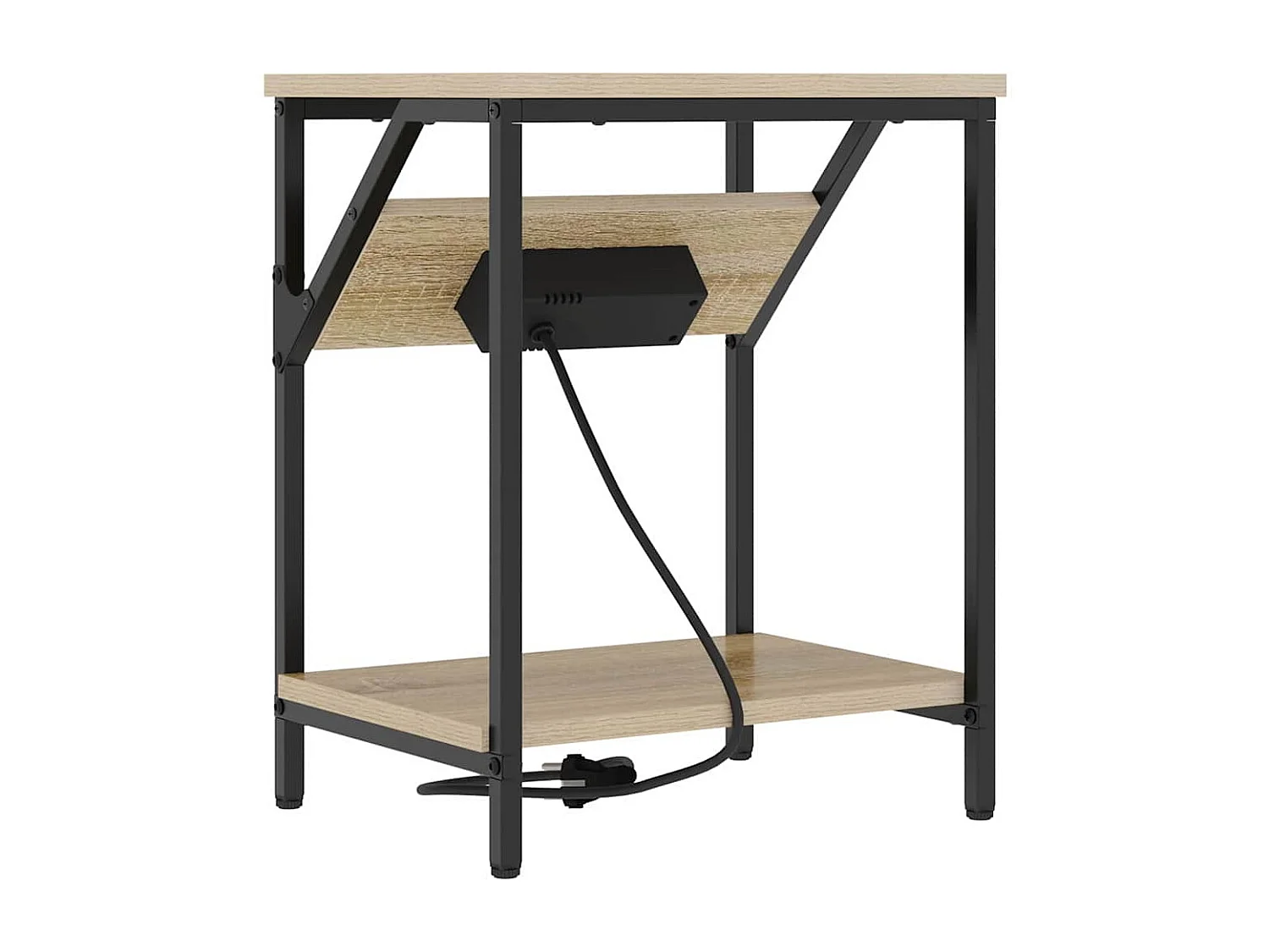 Mesa de Noche | Mesita de noche Roble Sonoma 38x30x48 cm Madera contrachapada