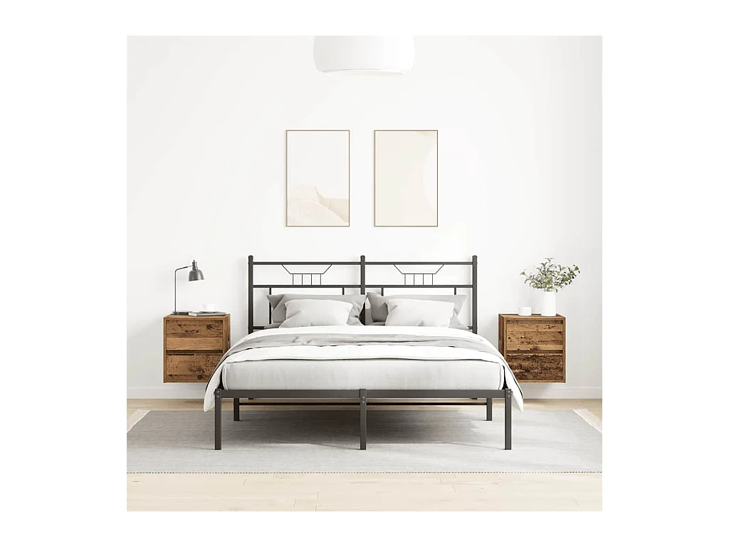 Mesillas de noche | Mesita de noche de pared 2 uds madera vieja 38x34x40 cm