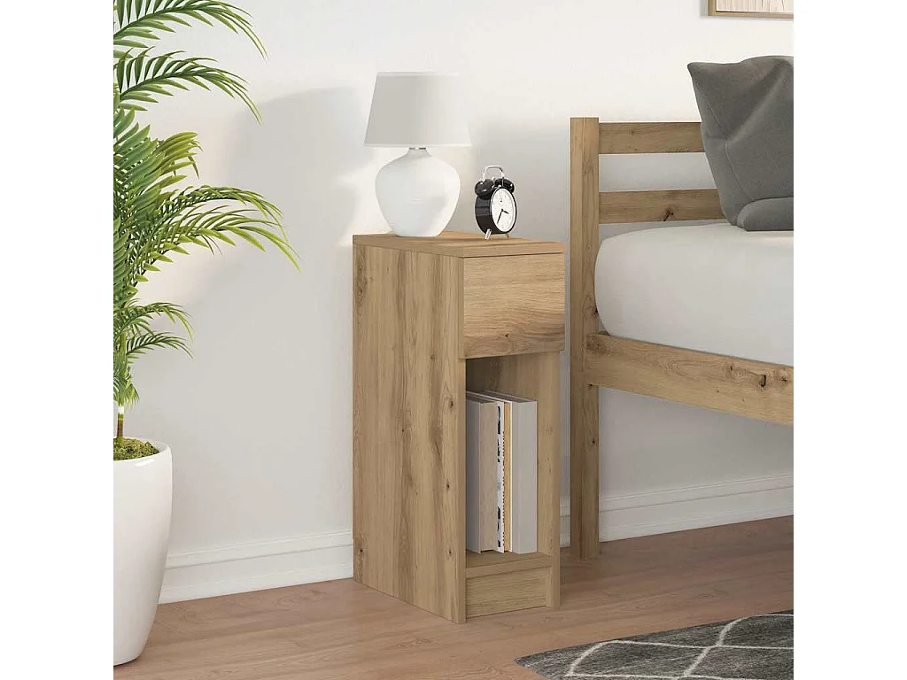 Nachttisch-Beistelltisch mit Schublade Artisan-Eiche 20x36x60 cm SHL16737