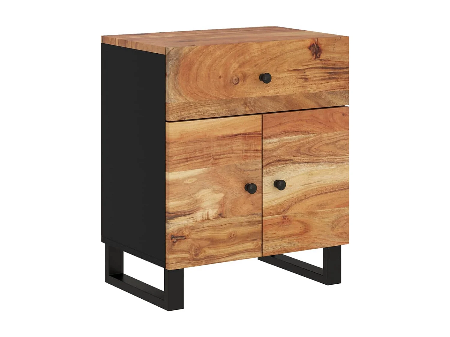 Nachttisch-Beistelltisch 50x33x60 cm Massivholz Akazie & Holzwerkstoff SHL95184