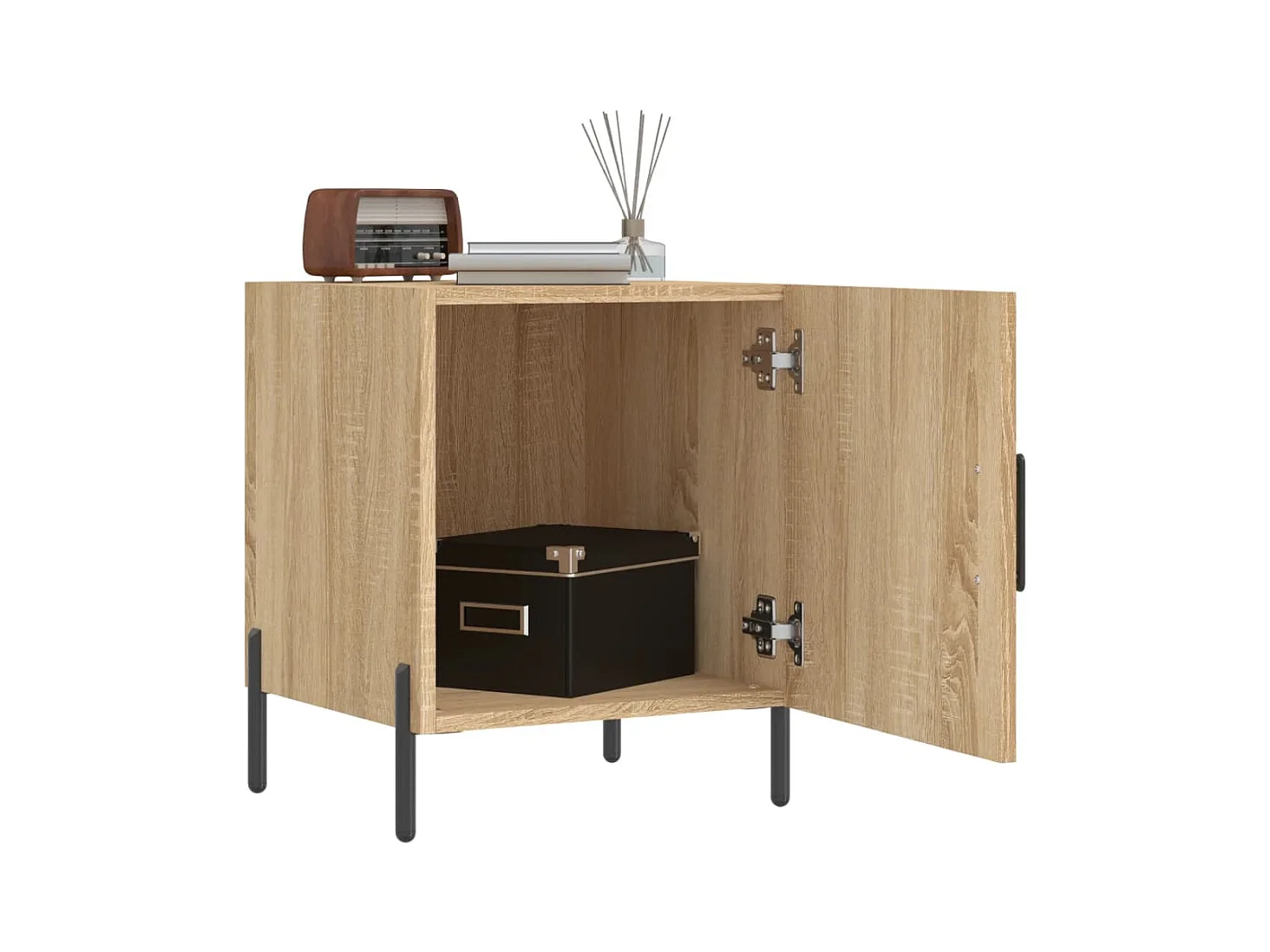 Mesitas de noche | Mesilla de noche 2 uds madera ingeniería roble Sonoma 40x40x50 cm