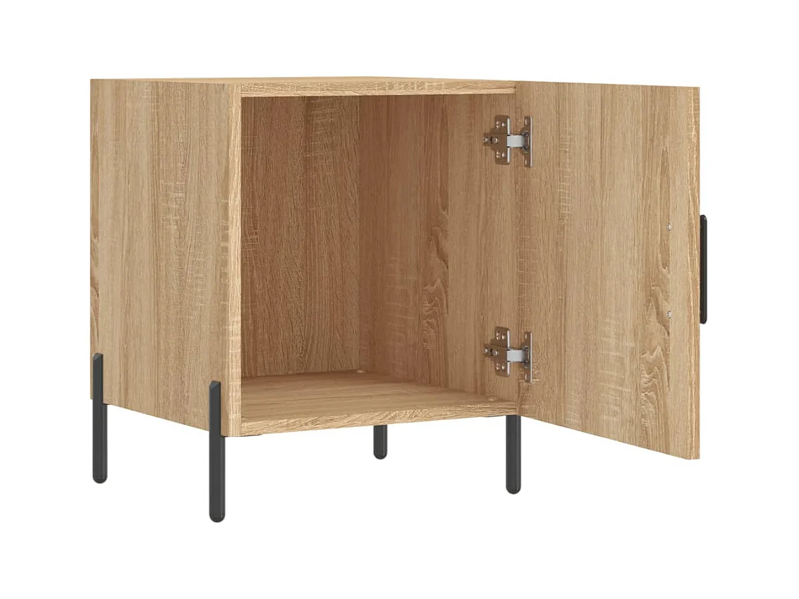 Mesitas de noche | Mesilla de noche 2 uds madera ingeniería roble Sonoma 40x40x50 cm