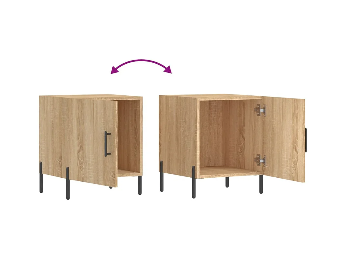 Mesitas de noche | Mesilla de noche 2 uds madera ingeniería roble Sonoma 40x40x50 cm