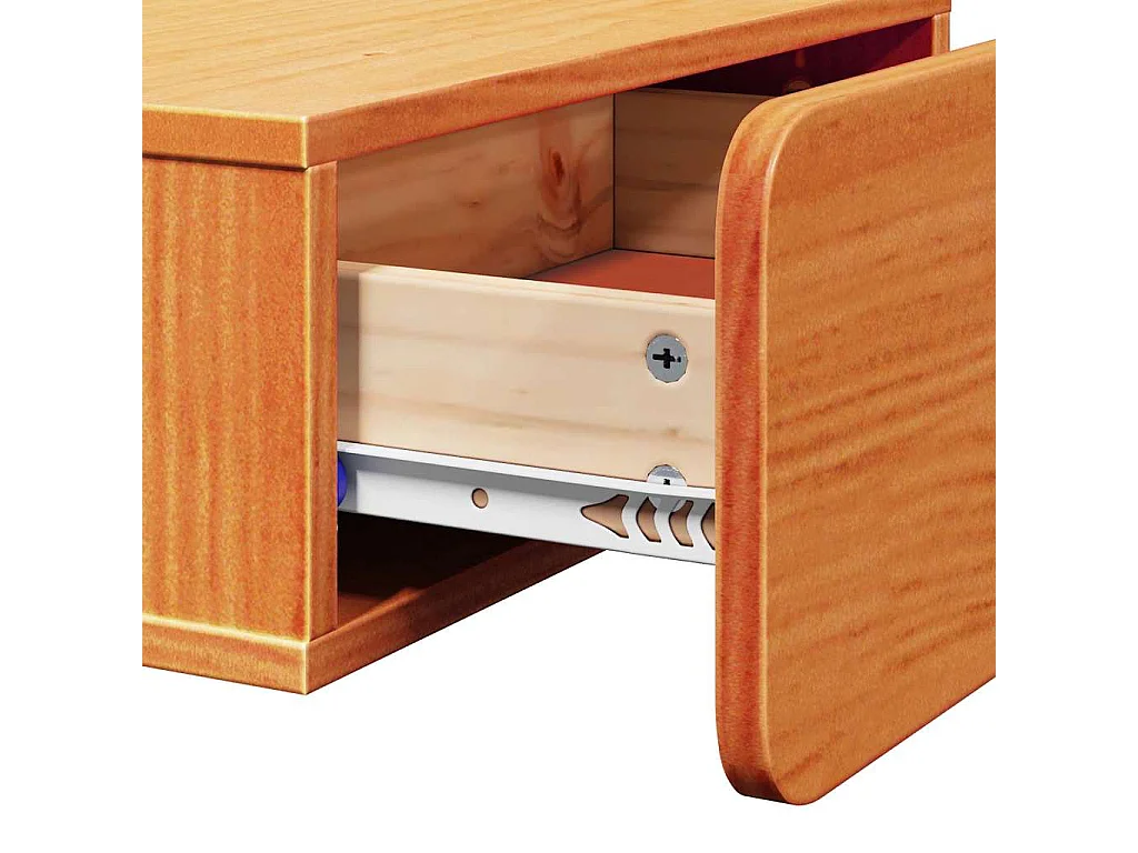 Mesa de Noche | Mesa auxiliar | Mesita de noche con cajón Marrón cera 44x32.5x40 cm