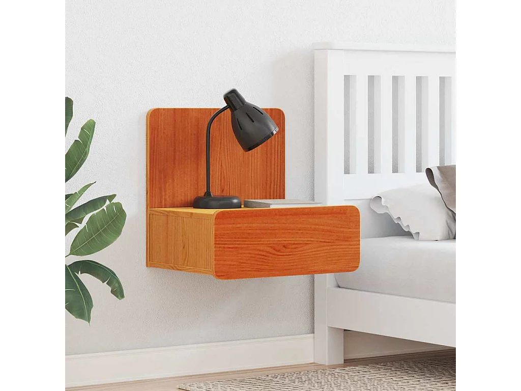 Mesa de Noche | Mesa auxiliar | Mesita de noche con cajón Marrón cera 44x32.5x40 cm