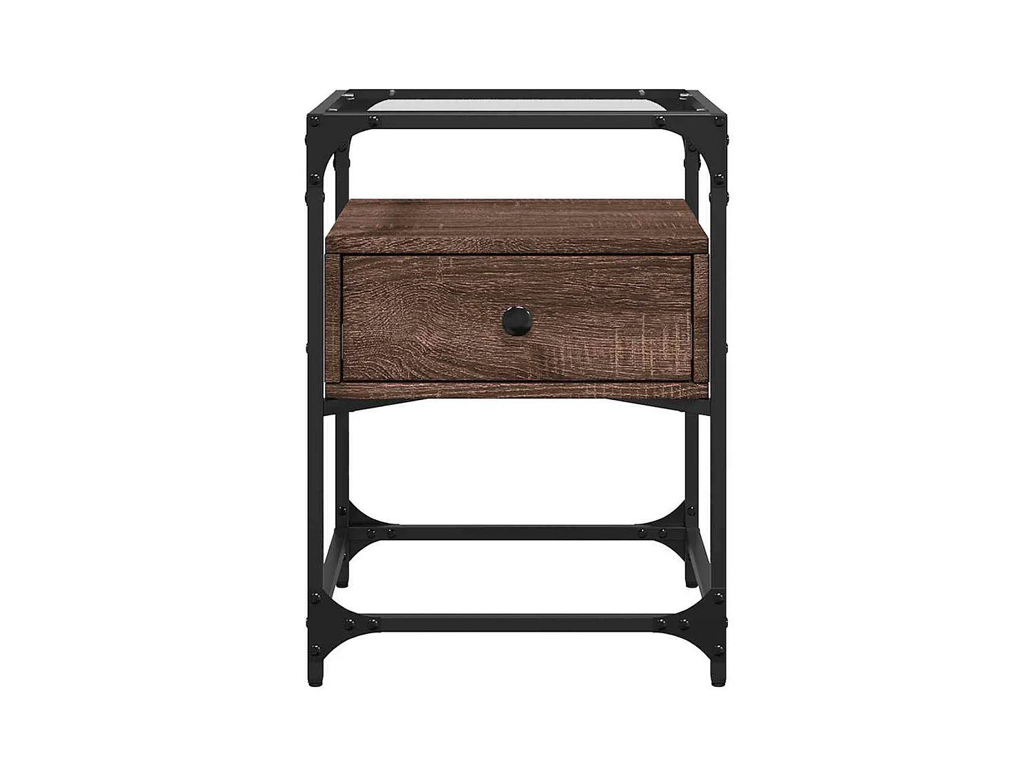 Tables de chevet lot de 2 avec tiroirs chêne marron 40x40x55cm bois d'ingénierie