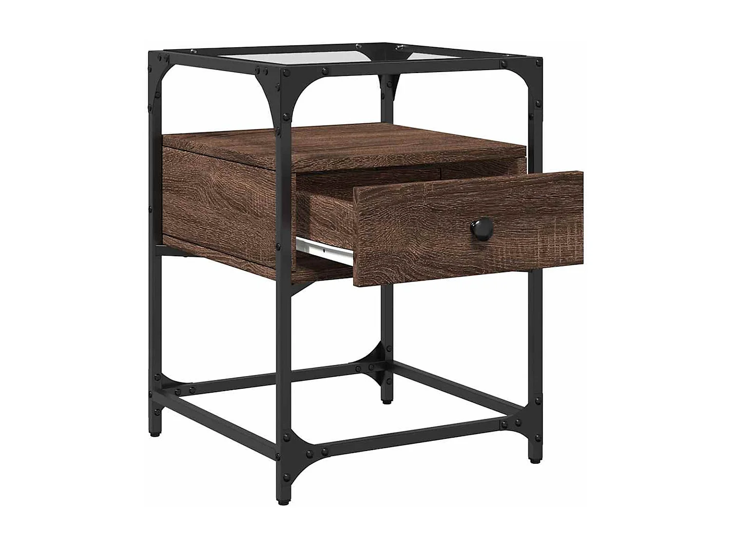 Tables de chevet lot de 2 avec tiroirs chêne marron 40x40x55cm bois d'ingénierie