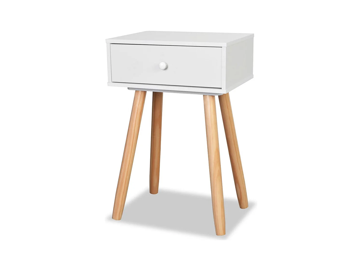 Mesitas de noche | Mesilla de noche 2 uds madera maciza de pino blanco 40x30x61 cm