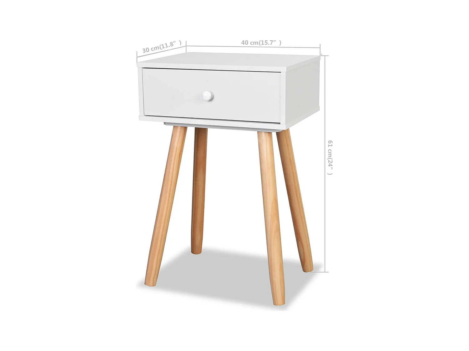 Mesitas de noche | Mesilla de noche 2 uds madera maciza de pino blanco 40x30x61 cm