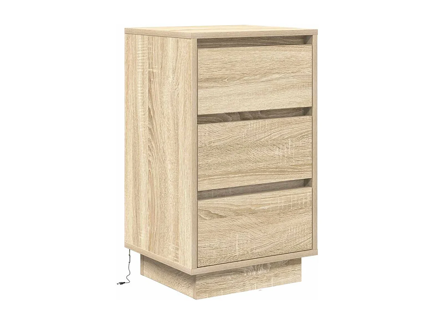 Nachttisch-Beistelltisch mit LED-Leuchten Sonoma-Eiche 38x34x65 cm SHL89701