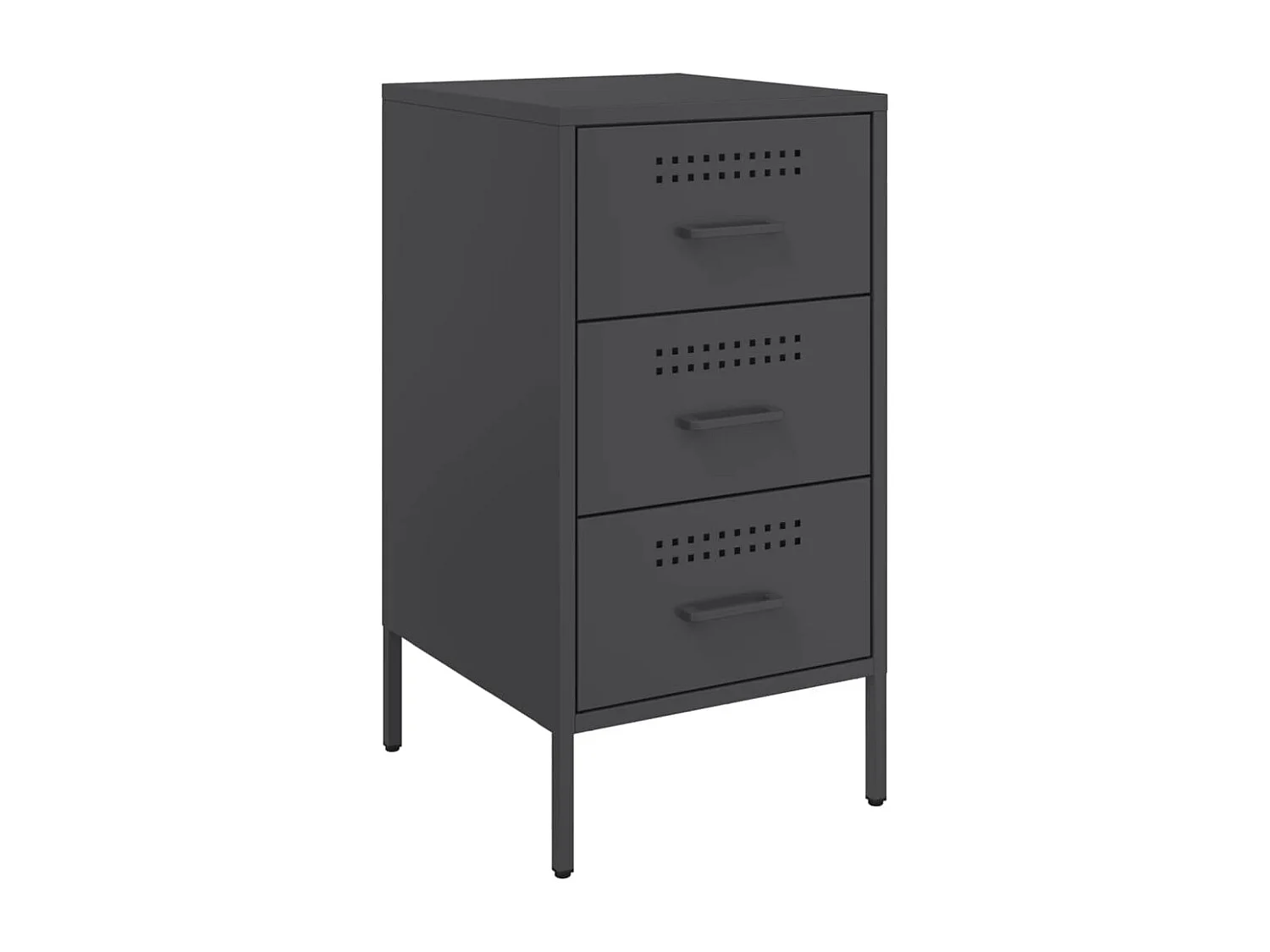 Nachttisch-Beistelltisch-Nachtschrank Schwarz 36x39x68 cm Stahl SHL50514