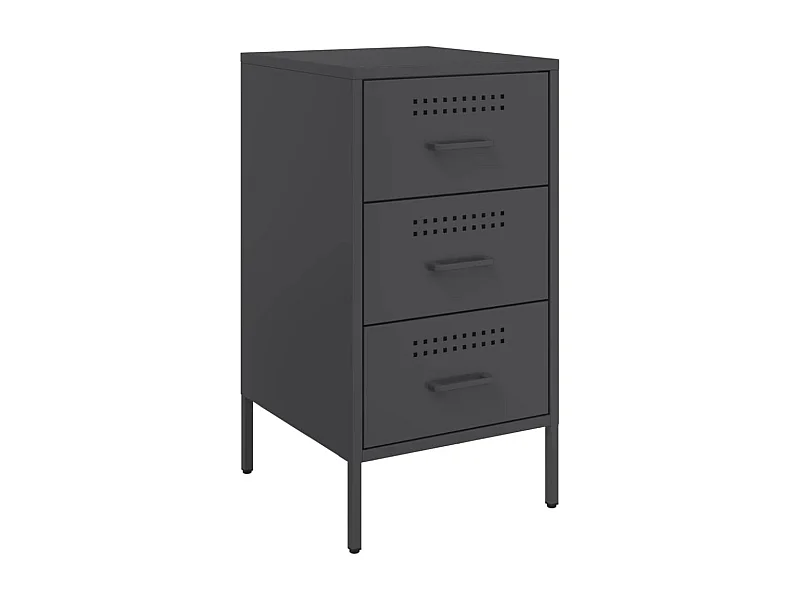 Table de chevet Étroite-Table d'appoint-Table de nuit noir 36x39x68 cm acier