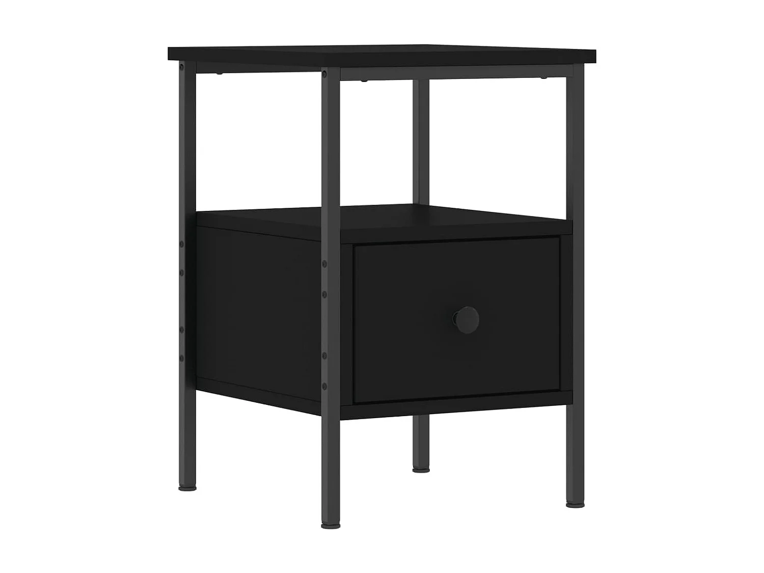 Mesita de noche | Mesilla de noche madera de ingeniería negro 34x36x50 cm