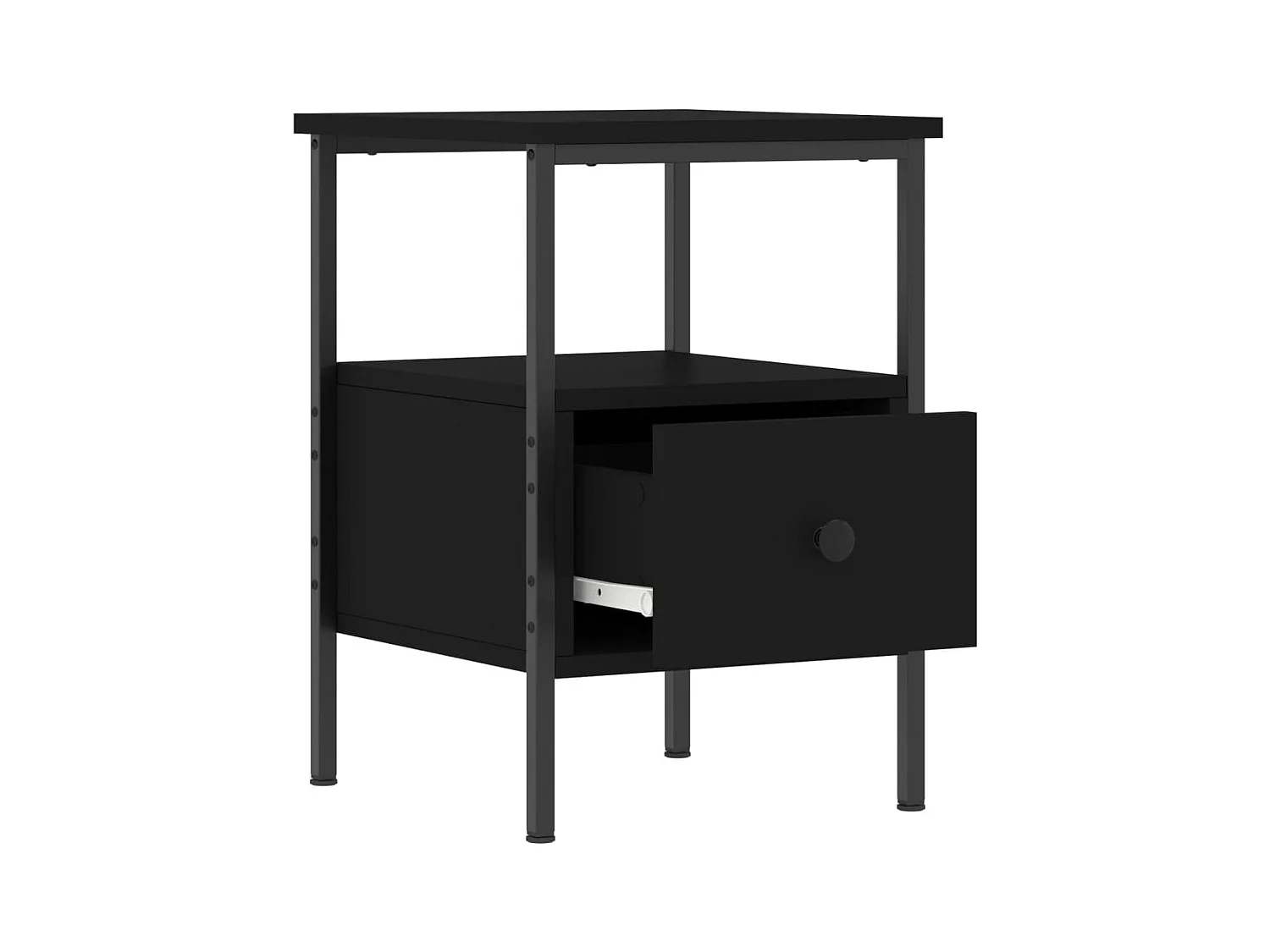 Mesita de noche | Mesilla de noche madera de ingeniería negro 34x36x50 cm